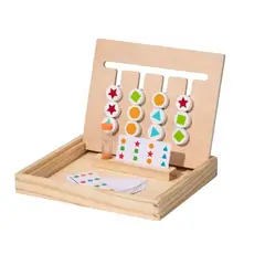 GENERICO - Caja Tablero Didáctico Lógico 4 En Linea Madera Combina