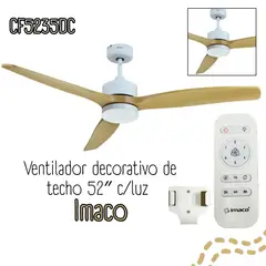 IMACO - Ventilador de techo 52 con luz y control remoto CF5235DC