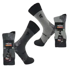 HEISS - Pack x2 Medias Térmicas con Alpaca Reforzadas Unisex Trekking Botas de Trabajo