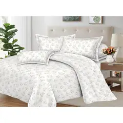 PENTHA - Juego de Sábanas 100% Suave Algodón 2Plazas 4 Piezas 2000 Hilos Floral Ivory