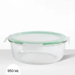 GENERICO - Taper Refractario Redondo de Vidrio Hermético 950 ml