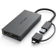 GENERICO - ADAPTADOR DE VIDEO USB 3.0 / USB-C a DUAL HDMI MULTIPANTALLA