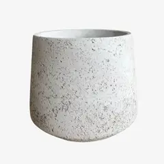 LAR DANIELSEN - Macetero blanco con textura porosa - Cádiz