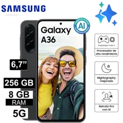 SAMSUNG - GALAXY A36 5G 8GB RAM 256GB - NEGRO