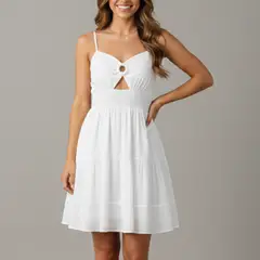 FORBER - Vestido Blanco Corto Mujer