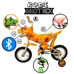 GENERICO - BICICLETA CON PEDAL Y CADENA PARA NIÑOS MODELO DINO T-REX NARANJA