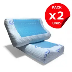 GENERICO - PACK Almohada Viscoelástica con Gel, X 2 Unid, Cervical ortopédica, Memory Foam