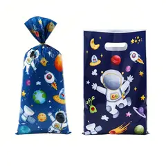 GENERICO - Paquete x 50 bolsas de regalo fiesta temática espacial cumpleaños cohete astronauta