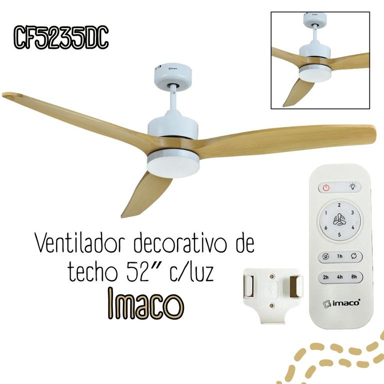 Ventilador de techo 52 con luz y control remoto CF5235DC