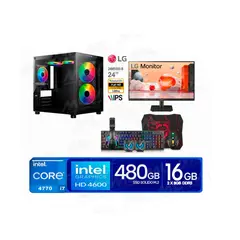 INTEL - COMPUTADORA DE ESCRITORIO CORE I7 4770 16GB RAM SSD 480GB 2.5 MONITOR 23.5 FHD