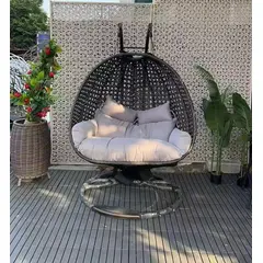 GENERICO - Silla Sillon Colgante De Ratan Para Terraza Jardin Doble