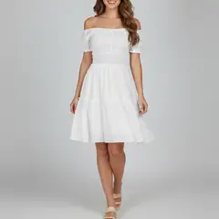 FORBER - Vestido Blanco Corto Mujer