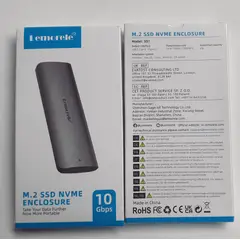 GENERICO - ADAPTADOR LEMORELE M.2 SSD NVME ENCLOSURE 10 GBPS USB 3.2 GEN2 TYPE C COLOR GRIS