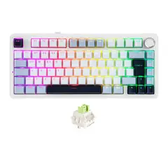 AULA - Teclado Mecanico F75 Español WhiteBlue Switch Leobog ReaperGreen