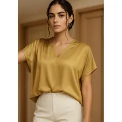 AMA OUTFITTERS - BLUSA EN V TOP Y COLOR