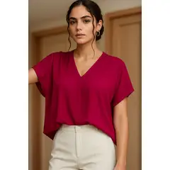 AMA OUTFITTERS - BLUSA EN V TOP Y COLOR