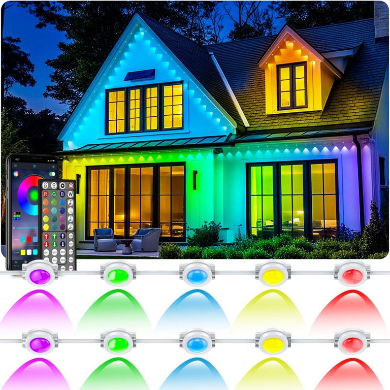 Luces Exterior RGB 15m IP67 con Escenas, Bluetooth 2.4 y Control Inteligente
