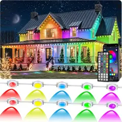 GENERICO - Luces LED Exterior RGB 15m IP67 con App Bluetooth Modo Música y Escenas