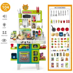 GENERICO - Cocina con Luz y Sonido y Regadera de 104 Piezas