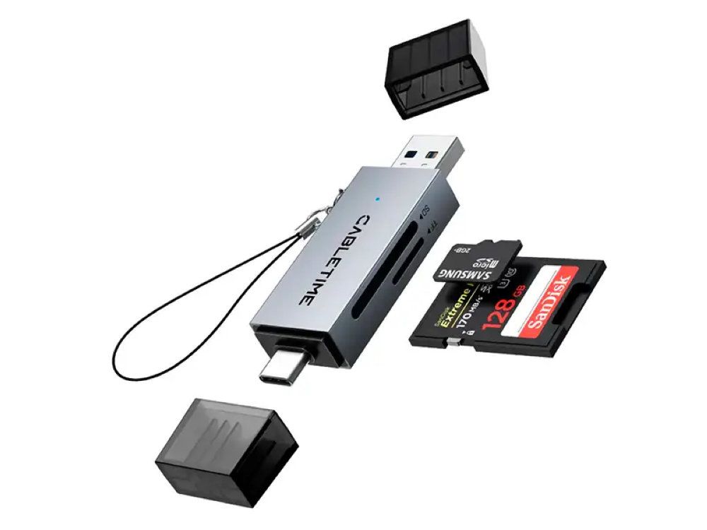 Lector y Grabador de Memoria Cabletime CD40G 2 en 1