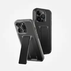 GENERICO - Case Uniq Heldro Mount+ con stand para iPhone 15 Pro - Smoke