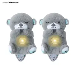 GENERICO - Peluche Nutria Musical Respiracion Sensorial Color Gris - 02 Unidades