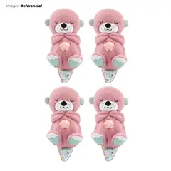GENERICO - Peluche Nutria Musical Respiracion Sensorial Color Rosado - 04 Unidades