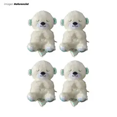 GENERICO - Peluche Nutria Musical Respiracion Sensorial Color Blanco - 04 Unidades