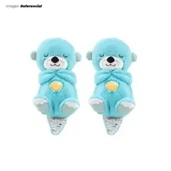 GENERICO - Peluche Nutria Musical Respiracion Sensorial Color Celeste - 02 Unidades