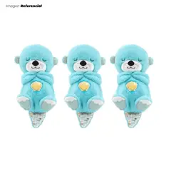 GENERICO - Peluche Nutria Musical Respiracion Sensorial Color Celeste - 03 Unidades