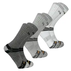 HEISS - Pack x3 Medias de Algodón Reforzadas Unisex Trekking Botas de Trabajo