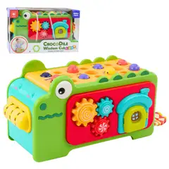 GENERICO - Juguete Cocodrilo Didáctico Multifuncional con Engranajes Martillo y Pesca para Bebés