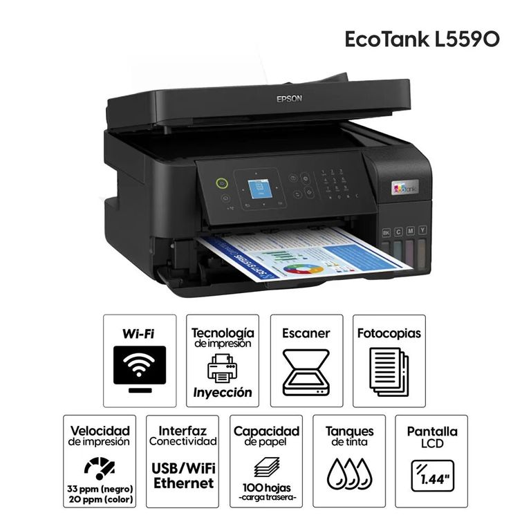 IMPRESORA MULTIFUNCIONAL ECOTANK L5590 SISTEMA CONTINUO WIFI