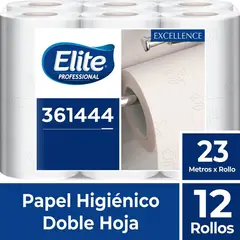 TECNICA - Papel Higiénico Elite EXCELLENCE Blanco Doble Hoja x 23 mts Paquetes de 24 unidades