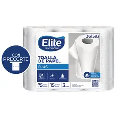 TECNICA - Papel Toalla Elite PLUS Doble Hoja Blanca 15m