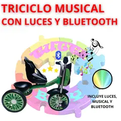 EBABY - TRICICLO MUSICAL CON LUCES Y BLUETOOTH - VERDE OLIVA