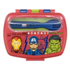 GENERICO - Sadwichera rectangular con cubiertos Avengers