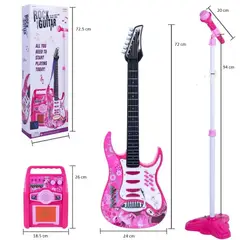 GENERICO - Guitarra Grande Con Micrófono y Amplificador De Juguete Rosado