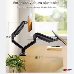 OEM - RACK SOPORTE CON RESORTE DE GAS DE ALTA RESISTENCIA PARA DOS MONITORES DE HASTA 32 PULGADAS