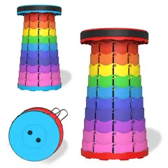 GENERICO - Banco Silla plegable portátil Multicolor arcoíris 43cm