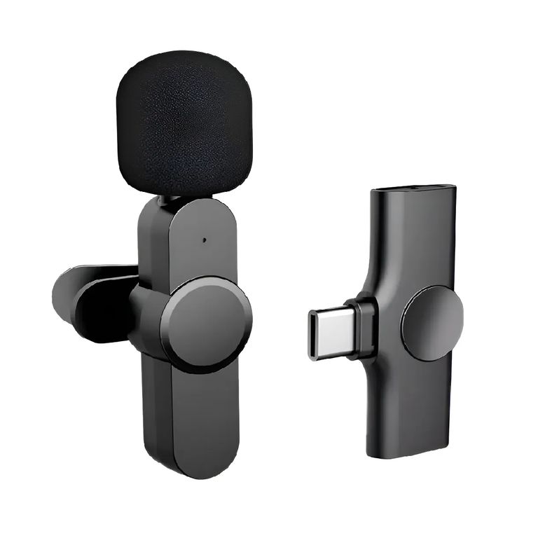 Micrófono Inalámbrico K8 Tipo C Negro Solapero