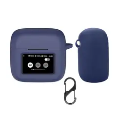 GENERICO - Funda case de silicona + protector de pantalla para audifonos JBL TOUR PRO 3 color azul