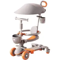 GENERICO - SCOOTER 6 EN 1 CON BLUETOOTH PARA NIÑOS KODI CON TAPA SOL PLOMO