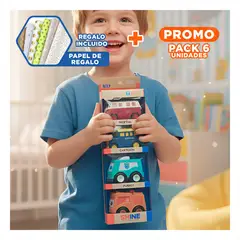 GENERICO - Pack6 Set de 4 Carritos de Juguete para Regalo Funcional de Edades de 3 a 8 Anos Y+Papel Regalo