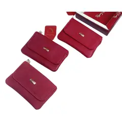 PERRY JHAN - Monedero de Cuero con Tarjetero para Mujer