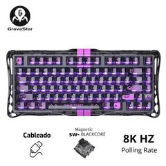 GRAVASTAR - Teclado Mercury V75 HE Cableado Inglés Lite Transparent Black