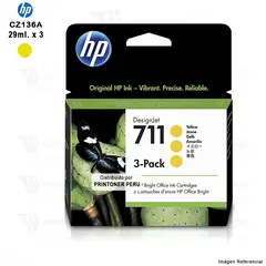 HP - TINTA 711 CZ136A TRIPACK YELLOW PACK DE 3 UND T120, T520