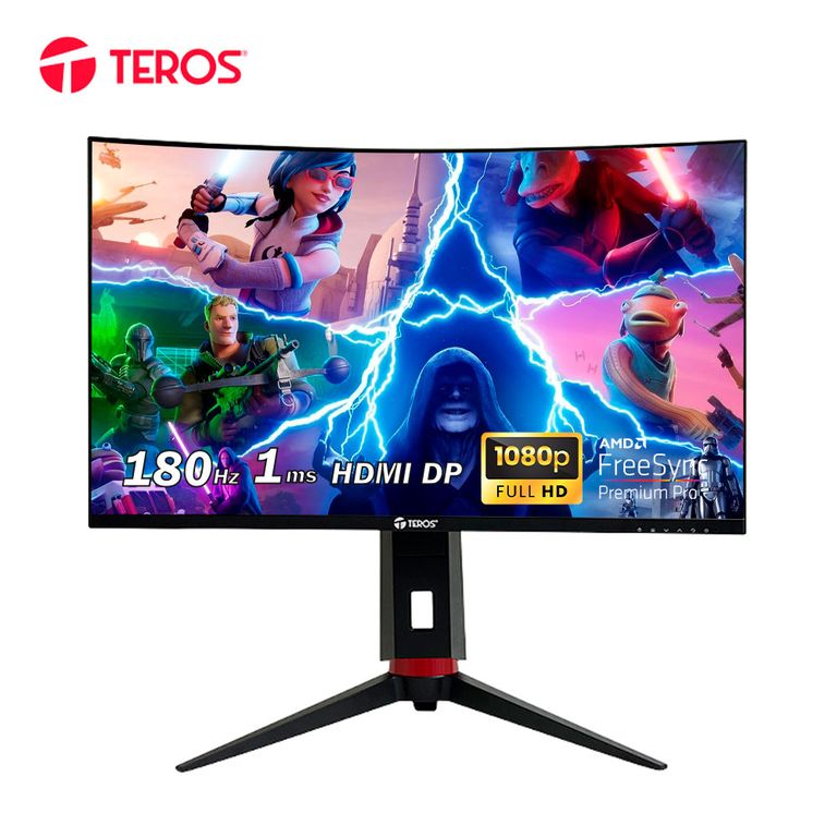Monitor curvo gaming TE-2766G 27" FHD VA 180Hz 1 ms HDMI DP AUDIO OUT negro