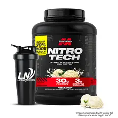 MUSCLETECH - Nitrotech Whey Protein - Nitrotech Performance 4 LB - Vainilla Cream + Shaker
