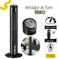 IMACO - Ventilador de Torre 50watts -Negro